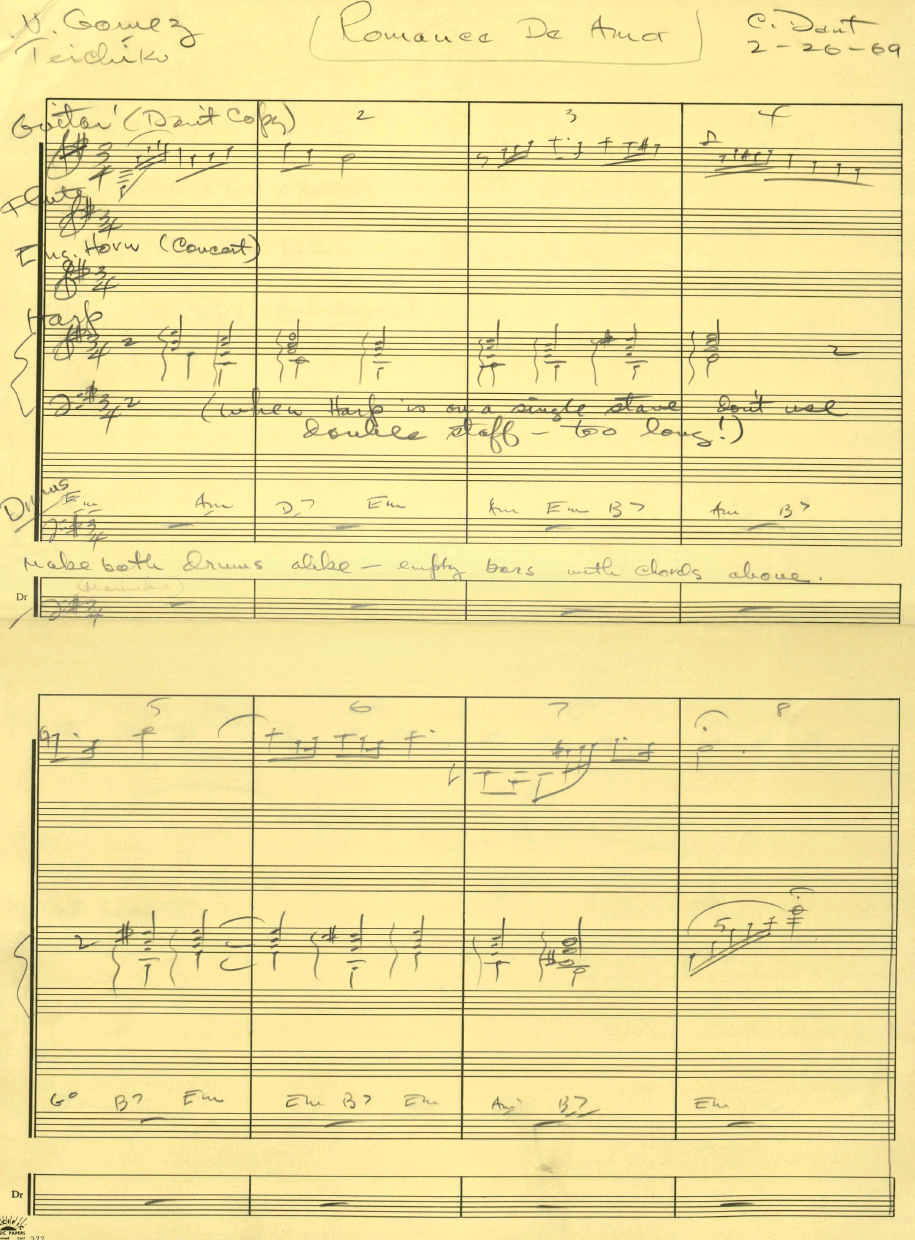 Music sheet from Romance de Amor